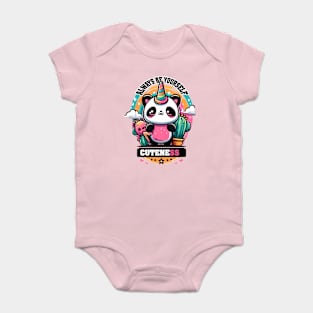 Always Be Yourself Panda Unicorn Baby Bodysuit